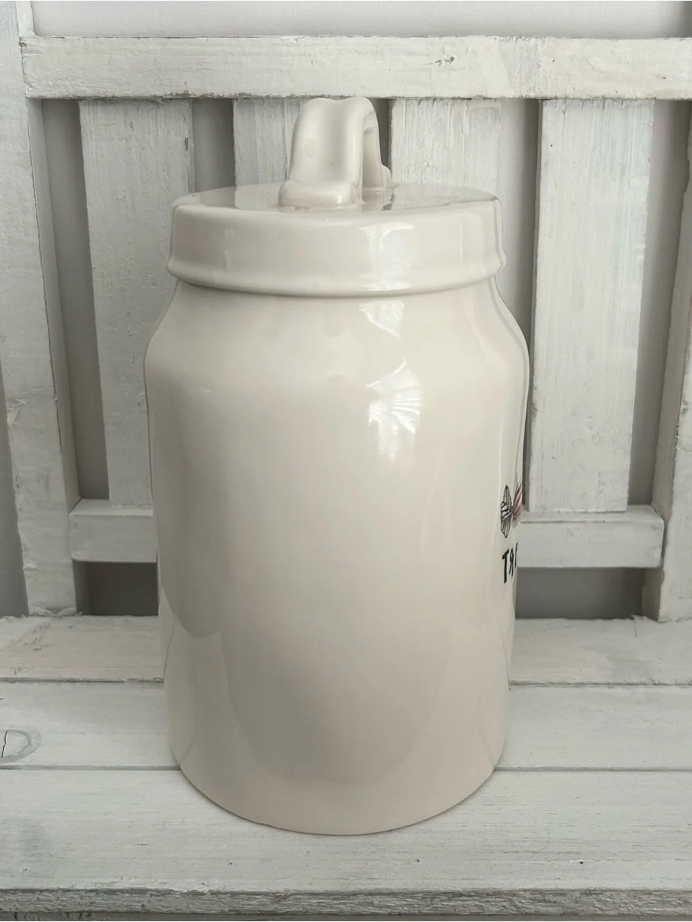 Rae Dunn Peppermint Treats Canister
